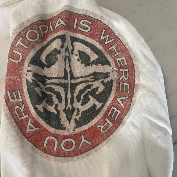 Travis Scott Utopia Circus Maximus White Hoodie Sweatshirt - Picture 4 of 5